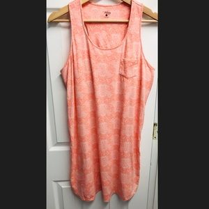 White and peach paisley cotton dress